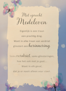 Condoleancekaart Met oprecht medeleven More than words