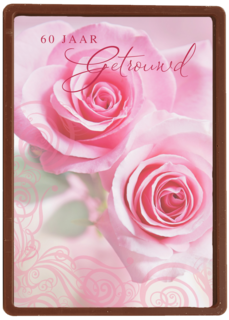 Roze rozen voor diamanten huwelijk