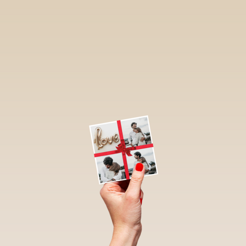 valentijnskaart strik met 4 fotos