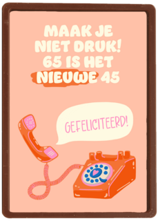 Verjaardagskaart 65 is het nieuwe 45