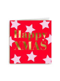 kerstkaart happy xmas sterren