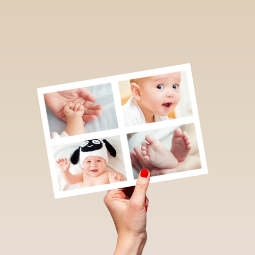 dubbele fotokaart liggend vier gelijke foto