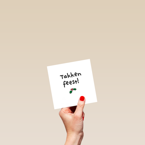 kerstkaart humor takken feest