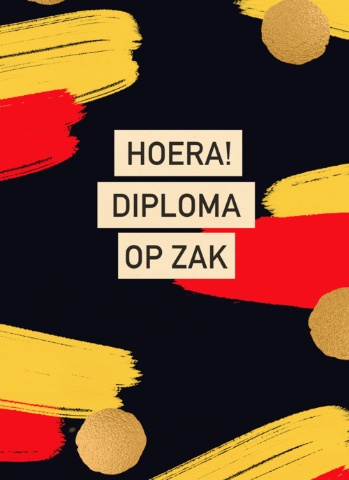 Houten Kaart Diploma | Hallmark | Houten Kaart Hallmark | Diploma | Hoera Diploma Op Zak Met Belgische Vlag
