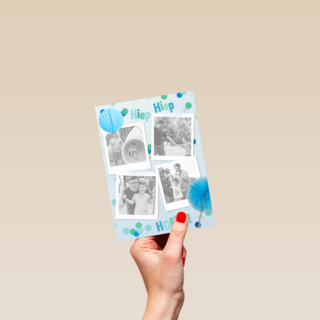 4 fotos slingers blauw