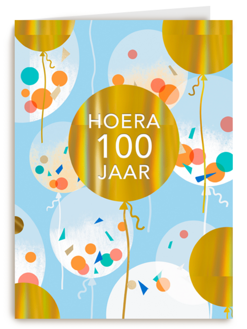 100 jaar confetti ballon