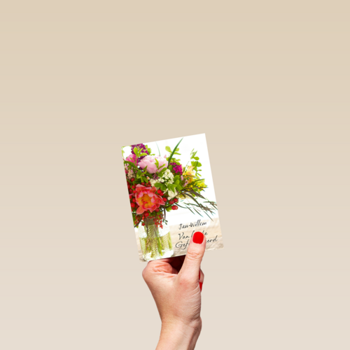Verjaardagskaart vaas met bloemen