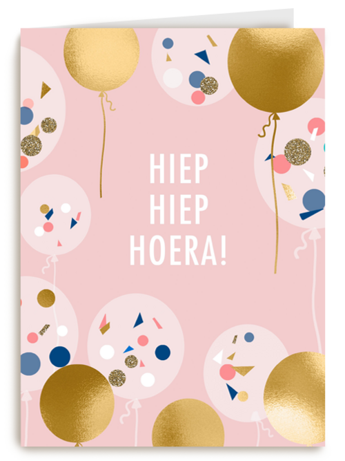 gefeliciteerd kaart vrouw hiep hiep hoera