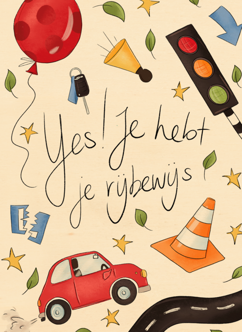Houten Kaart Rijbewijs | Houten Kaart Hallmark | Rijbewijs | Matia Studio Yes Autorijbewijs