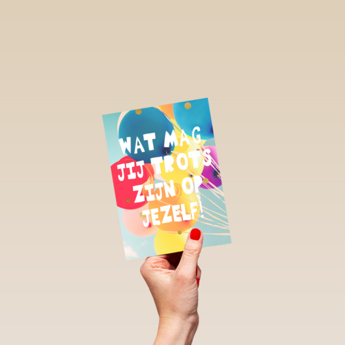 Felicitatie kaart man vrouw wat mag jij trots zijn op jezelf