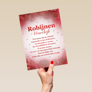 Huwelijkskaart Robijnen huwelijk