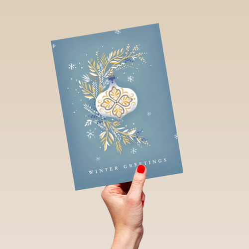 Kerstkaart stijlvol wintergreetings