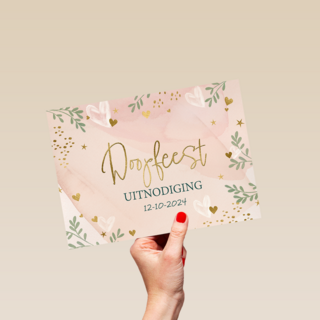 Doopfeest uitnodiging roze