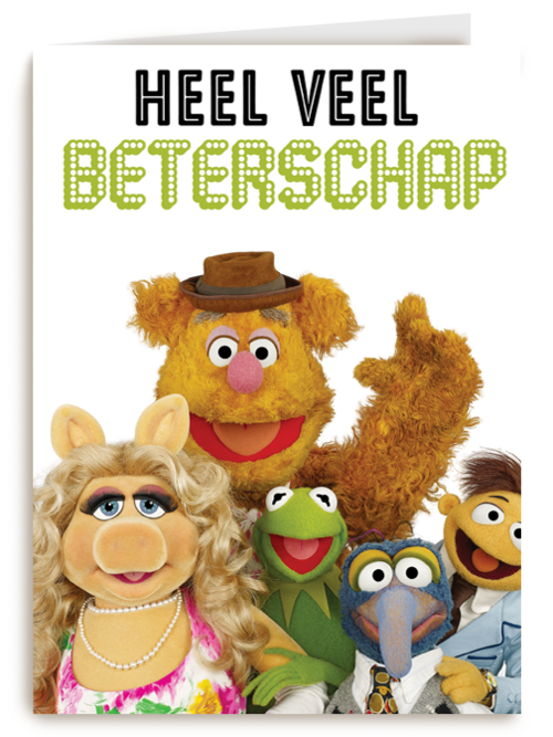 beterschap kaart muppets kermit miss piggy