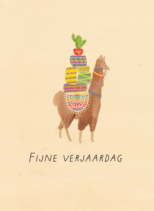 Lama verjaardagskaart fijne verjaardag