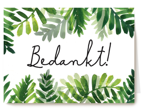 natuurlijke bedankt kaart met bladeren