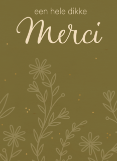 een hele dikke merci met botanical achtergrond
