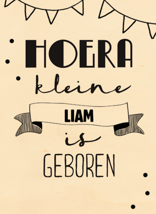 Houten Kaart Geboorte Felicitatie | Houten Kaart Hallmark | Geboorte Felicitatie | Hoera Jullie Kleine Is Geboren