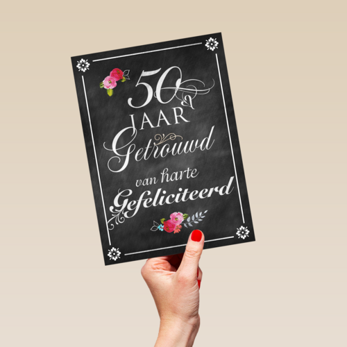 schoolbord vijftig jaar getrouwd