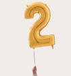 Cijferballon 2 Jaar Goud XL
