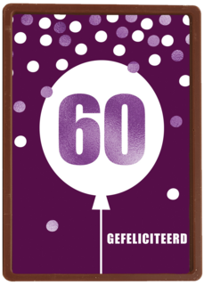 Verjaardagskaart leeftijden 60 lila ballon