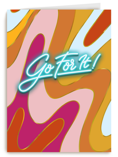 Motivatie kaart swirls en neon