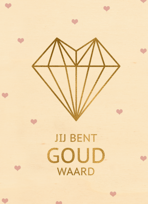 valentijnskaart stijlvol jij bent goud waard
