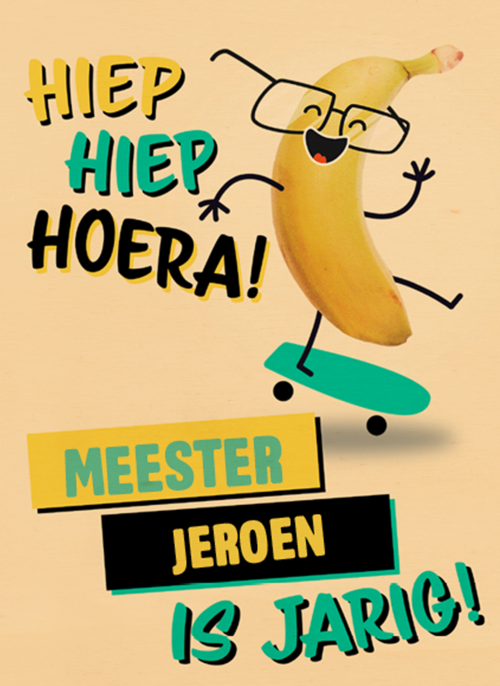 een felicitatie van een skateboard banaan