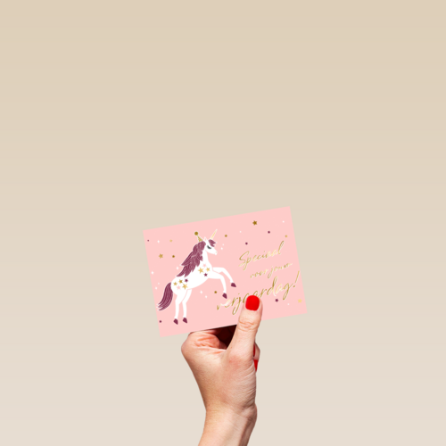 verjaardag kaart stijlvol unicorn