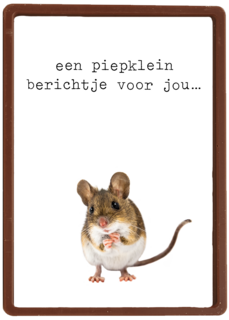 Zomaar kaart een piepklein berichtje Furry cuddles muis
