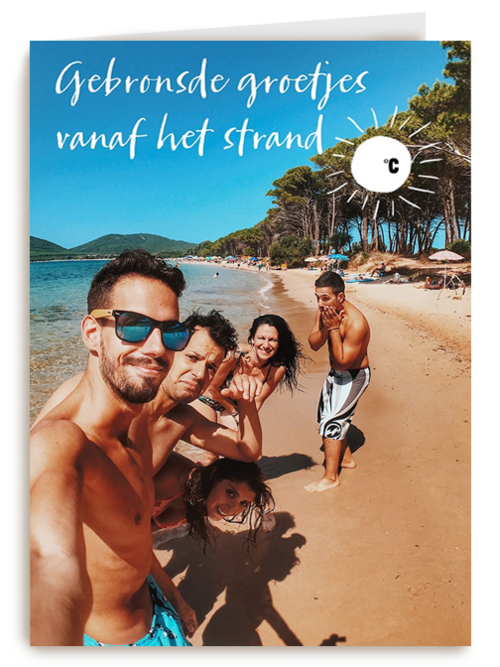 gebronsde groetjes vanaf het strand