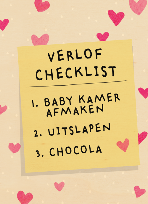 Houten Kaart Zwangerschapsverlof | Houten Kaart Hallmark | Zwangerschapsverlof | Zwangerschap Verlof Checklist