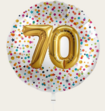 Ballon 70 jaar Confetti Goud 