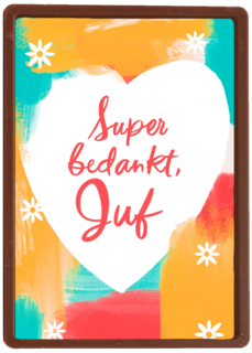 super bedankt juf met deze kaart met hart