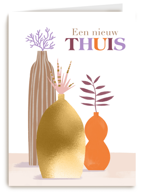 Nieuwe woningkaart bloemenvazen