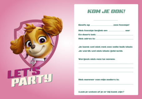 Paw Patrol Girl Power Uitnodiging