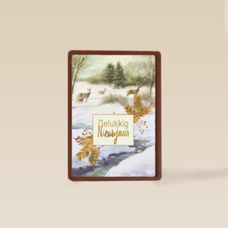 nieuwjaarskaart klassiek gelukkig nieuwjaar herten