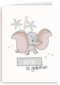 Baby is geboren Disney kaart met Dumbo