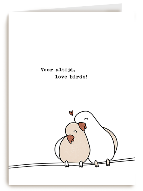 Kaart Hallmark | Felicitatie Huwelijk Verloving Bruiloft Huwelijksjubileum | Liefdeskaart Voor Altijd Love Birds