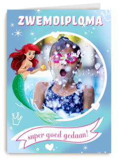 zwemdiploma fotokaart disney princes ariel