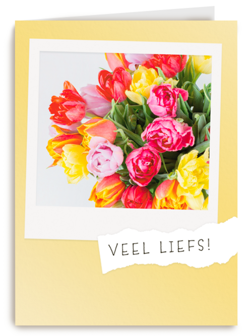 lente kaart boeket bloemen veel liefs