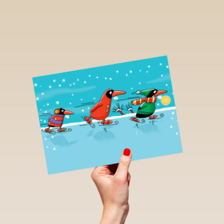pinguins op de schaats