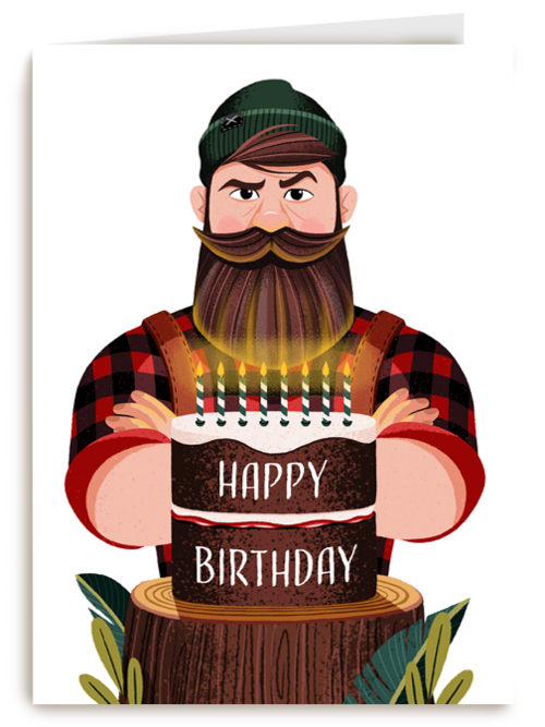 verjaardag kaart folio happy birthday man met baard