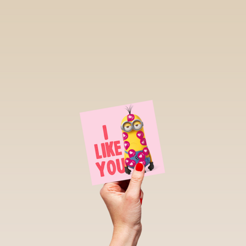 Minions Valentijnskaart I like you