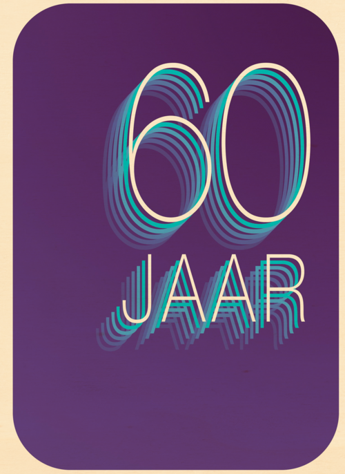 Verjaardagskaart 60 jaar paars