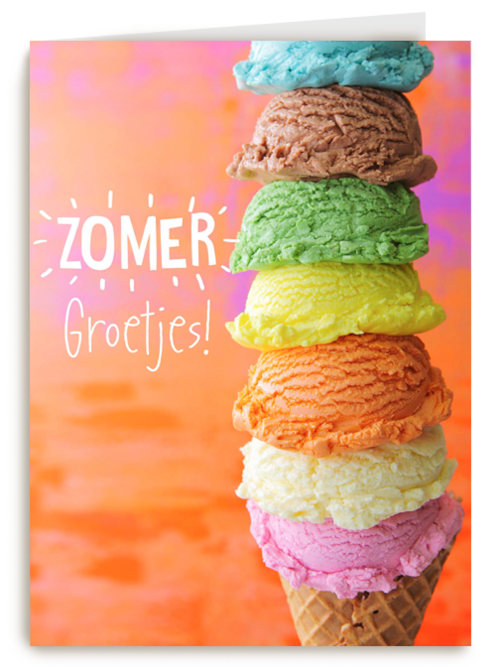 gekleurd ijsje zomer groetjes