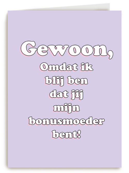 Kaart Hallmark | Moederdag | Moederdag Kaart Hip Blij Dat Jij Mijn Bonusmoeder Bent
