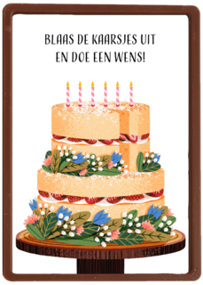 Verjaardagskaart met grote taart Folio
