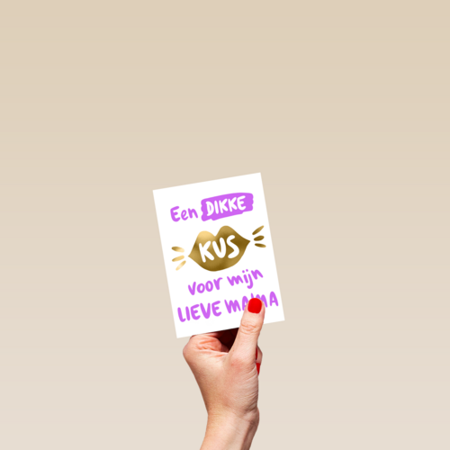 moederdag kaart een dikke kus voor mijn lieve mama