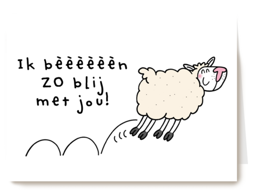 valentijnskaart klassiek ik beeeeeen zo blij met jou